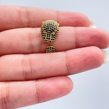 Load image into Gallery viewer, 18k Gold Filled Adjustable Pave Panther Head Ring
