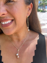 Load image into Gallery viewer, 18k Gold Filled Tri-Color and Plain Gold Dangle Beaded Earrings
