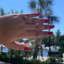 Load image into Gallery viewer, 18k Gold Filled Adjustable Pave Panther Head Ring
