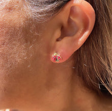 Load image into Gallery viewer, 18k Gold Filled Lady Bug Stud Earring
