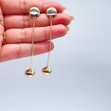 Load image into Gallery viewer, 18k Gold Filled Plain Gold Dangle Beaded Earrings with Push Back Lock
