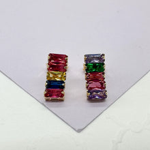 Load image into Gallery viewer, 18k Gold Filled Baguette Earrings In 2 Different Styles
