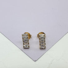 Load image into Gallery viewer, 18k Gold Filled Baguette Earrings In 2 Different Styles
