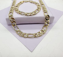 Load image into Gallery viewer, 18k Gold Filled 9mm Thick Figaro Chain &amp; Bracelet sold separately
