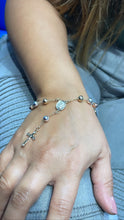 Load image into Gallery viewer, 18k GoldFilled Tri-Colored Rosary Bracelet With Virgin Mary Charm
