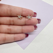 Load image into Gallery viewer, 18k Gold Filled Pave Star Fish Earrings
