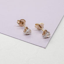 Load image into Gallery viewer, 18k Gold Filled Triangle Zirconia Stud Earrings
