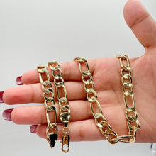Load image into Gallery viewer, 18k Gold Filled 9mm Thick Figaro Chain &amp; Bracelet sold separately
