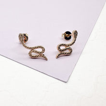 Load image into Gallery viewer, 18k Gold Filled Plain Snake Stud Earring
