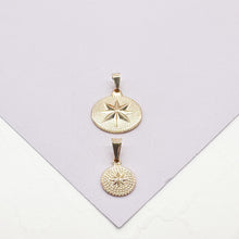 Load image into Gallery viewer, 18k Gold Filled Northern Star Medal Pendant
