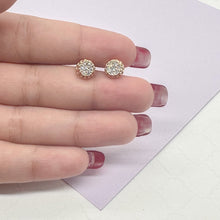 Load image into Gallery viewer, 18k Gold Filled Circle Pave Earrings
