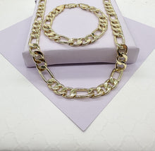 Load image into Gallery viewer, 18k Gold Filled 9mm Thick Figaro Chain &amp; Bracelet sold separately
