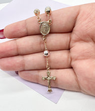 Load image into Gallery viewer, 18k GoldFilled Tri-Colored Rosary Bracelet With Virgin Mary Charm
