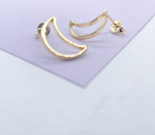 Load image into Gallery viewer, 18k Gold Filled See Through Moon Shaped Studs
