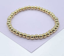 Load image into Gallery viewer, 18k Gold Filled Elástic 5mm Beaded Gold Bracelet
