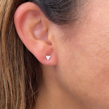 Load image into Gallery viewer, 18k Gold Filled Triangle Zirconia Stud Earrings
