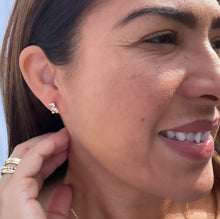 Load image into Gallery viewer, 18k Gold Filled Zirconia Teddy Bear Earrings
