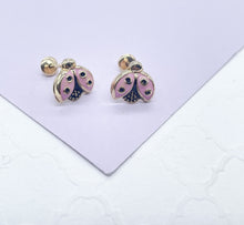 Load image into Gallery viewer, 18k Gold Filled Lady Bug Stud Earring
