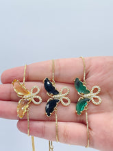 Load image into Gallery viewer, 18k Gold Filled Butterfly Bracelet: Micro Pave CZ Adjustable Slider
