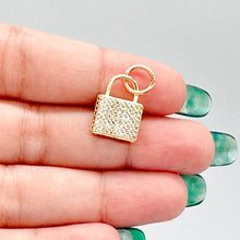 Load image into Gallery viewer, 18k Gold Filled Chunky Pavé Lock Pendant
