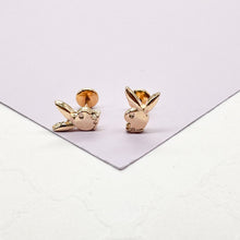 Load image into Gallery viewer, 18k Gold Filled Plain Bunny Logo Stud Earring
