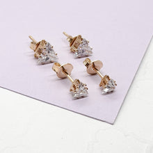 Load image into Gallery viewer, 18k Gold Filled Triangle Zirconia Stud Earrings
