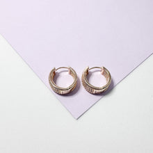 Load image into Gallery viewer, 18k Gold Filled Chunky Pave Huggie Earrings

