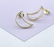 Load image into Gallery viewer, 18k Gold Filled See Through Moon Shaped Studs
