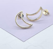 Load image into Gallery viewer, 18k Gold Filled See Through Moon Shaped Studs

