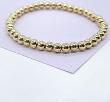 Load image into Gallery viewer, 18k Gold Filled Elástic 5mm Beaded Gold Bracelet
