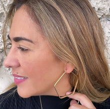 Load image into Gallery viewer, 18k Gold Filled Light Pentagon Hoop Earrings
