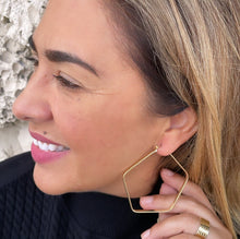 Load image into Gallery viewer, 18k Gold Filled Light Pentagon Hoop Earrings
