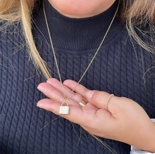 Load image into Gallery viewer, 18k Gold Filled Chunky Pavé Lock Pendant

