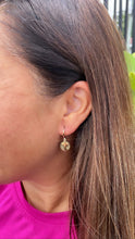 Load image into Gallery viewer, 18k Gold Filled Mini San Benedict and Small Cross Dangling Earrings
