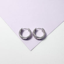 Load image into Gallery viewer, 18k Gold Filled Chunky Pave Huggie Earrings
