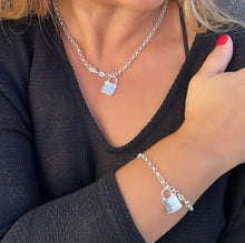 Load image into Gallery viewer, Silver Filled Rolo Link Set With Lock Pendant
