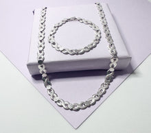 Load image into Gallery viewer, Silver Filled Flat Silver Infinity Set
