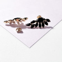 Load image into Gallery viewer, 18k Gold Filled Wing Designed Earring With Black Stones
