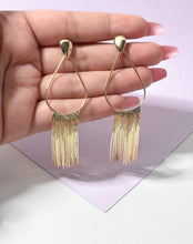 Load image into Gallery viewer, 18k Gold Filled Oval Tear Drop Shaped Chandelier Earring
