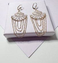 Load image into Gallery viewer, Light 18k Gold Filled Figaro Chain Chandelier Earrings
