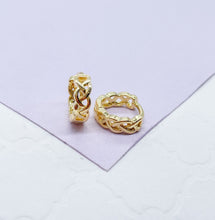Load image into Gallery viewer, 18k Gold Filled Plain Braided Huggie Earring Available in 2 Sizes
