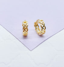 Load image into Gallery viewer, 18k Gold Filled Plain Braided Huggie Earring Available in 2 Sizes
