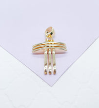 Load image into Gallery viewer, 18k Gold Filled 3 Rows Solid Dome Cross
