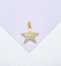 Load image into Gallery viewer, 18k Gold Filled Solid Star With Dream Quote Center
