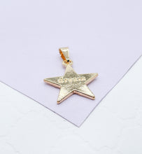 Load image into Gallery viewer, 18k Gold Filled Solid Star With Dream Quote Center
