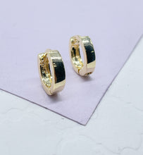 Load image into Gallery viewer, 18k Gold Filled Ultra Light &amp; Tiny Squared Huggie Earring
