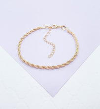Load image into Gallery viewer, 18k Gold Filled 3mm Rope Bracelet
