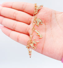 Load image into Gallery viewer, 18k Gold Filled “Wild West” Themed Charm Bracelet
