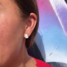 Load image into Gallery viewer, 18k Gold Filled Smooth Plain Square Huggies, Wrap Around Earring
