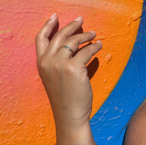 18k Gold Filled Flat Bead Ring